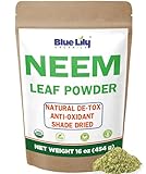 Blue Lily Organic Neem Powder (Azadirachta indica) 16 oz (454 gm), USDA Certified - 100% Pure Neem...