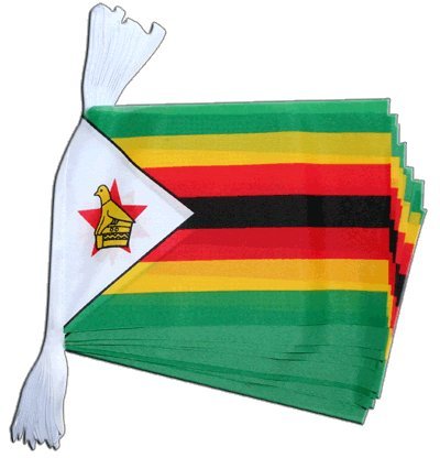Guirlande drapeau Zimbabwe Digni aux finitions soignées en polyester