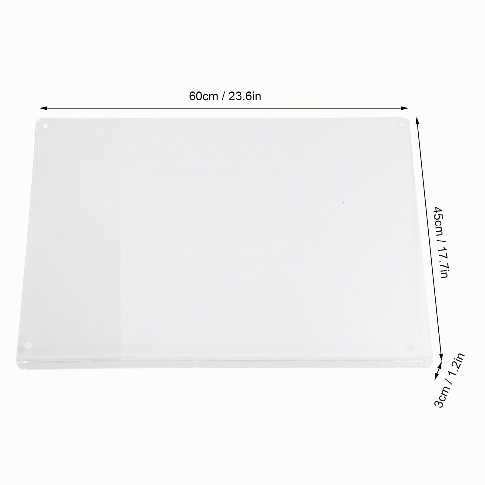 Tabla de Cortar de Acrílico Transparente con Borde para Encimera de Cocina (45 * 60cm)