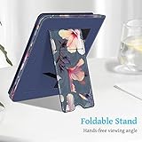 FINTIE Stand Case for 6.8" Kindle Paperwhite (11th Generation-2021) and Kindle Paperwhite Signature Edition - Premium PU Leather Sleeve Cover with Card Slot and Hand Strap, (Z-Blooming Hibiscus) - Image 3
