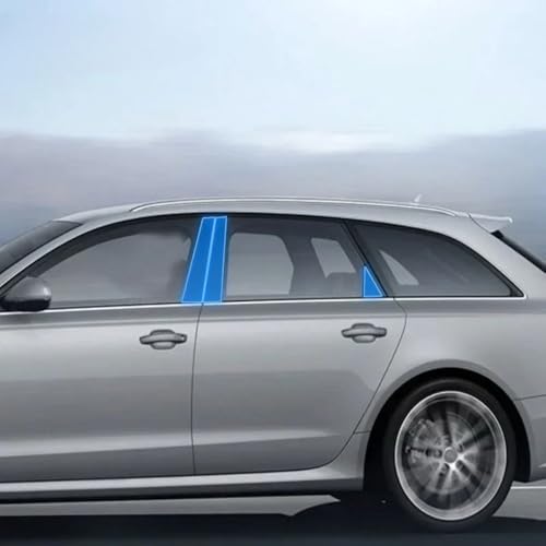 Guvsad Película exterior para carrocería de coche B C para pilar de ventana, membrana de prevención de arañazos, TPU PPF, accesorios de película de pintura, para Audi A6 C7 2012-2018 (transparente)