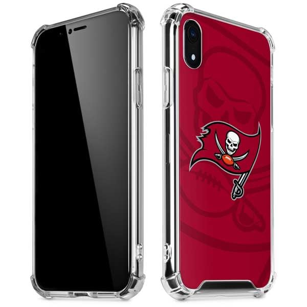 Skinit Clear Phone Case Compatible with iPhone XR - Officially Licensed NFL Tampa Bay Buccaneers Double Vision Design