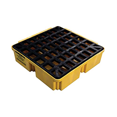 Eagle One Drum Modular Spill Platform, 26.25\"x26\"x6.5\", 15 Gallon Sump, 2,000 lbs. Load Capacity Containment Tray, Made in USA, Yellow, 1633 - Thumbnail 6