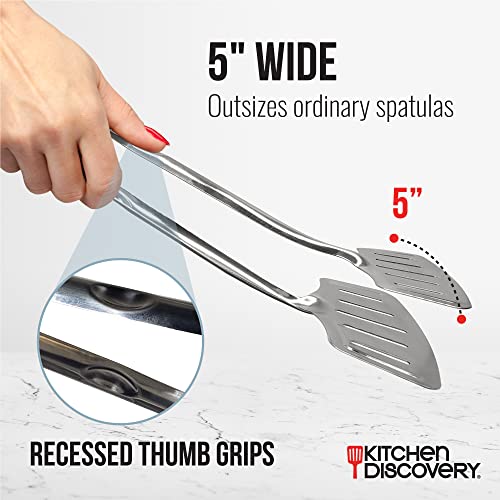 Pinça giratória direita – Kitchen Discovery – Espátulas duplas para levantamento seguro de peixes, h