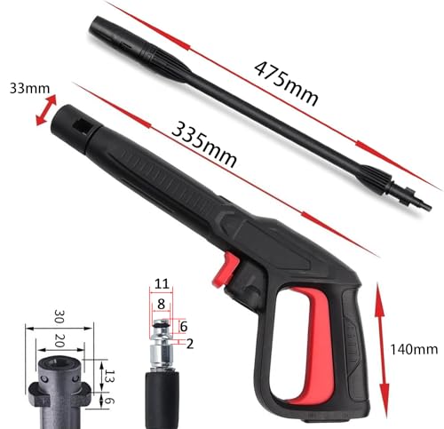 2350 PSI High Pressure Washer Trigger Spray Gun Lance Washer Replacement Kit Quick Connect Release System for Bosch, AQT with Adjustable Spray Wand Nozzle & Rotating Turbo Nozzle 4 2350 PSI High Pressure Washer Trigger Spray Gun Lance Washer Replacement Kit Quick Connect Release System for Bosch, AQT with Adjustable Spray Wand Nozzle & Rotating Turbo Nozzle - Image 4