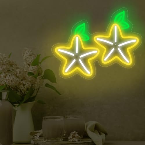 Image of Paopu Fruit Neon Sign, Kingdom Hearts Paopu Fruit Decor, Game Room LED Light, Home Wall Decor, Birthday Gift for Kids, 16 inchx12 inch