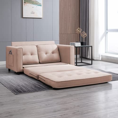 Balus Convertible 3-In-1 Folding Sofa Bed, Loveseat Sleeper Cot, 84" Tri-Fold Multi-Function Modern Breathable Couch, Folding Mattress For Guests, Futon For Living Room, Floor Sofa Bed(Beige) #TOP4
