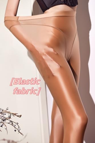 Image of RUIBAVYA Glossy Tights for Women 70D Shiny High Waist Pantyhose Sexy Toghts Footed Leggings Semi Opaque Dance Tights