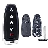 Key Fob Shell Case Replacement Fits for Ford Edge Explorer Focus Taurus Flex Expedition Lincoln MKS MKT MKX Navigator 2011 2012 2013 2014 2015 2016 2017 Keyless Entry Remote Control 5 Button Pad Cover