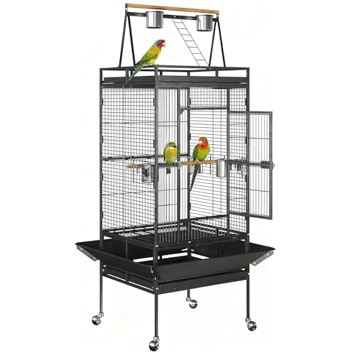 ZENY 68-Inch Birdcage, Playtop Parrot Cage, Wrought Iron Bird Cage