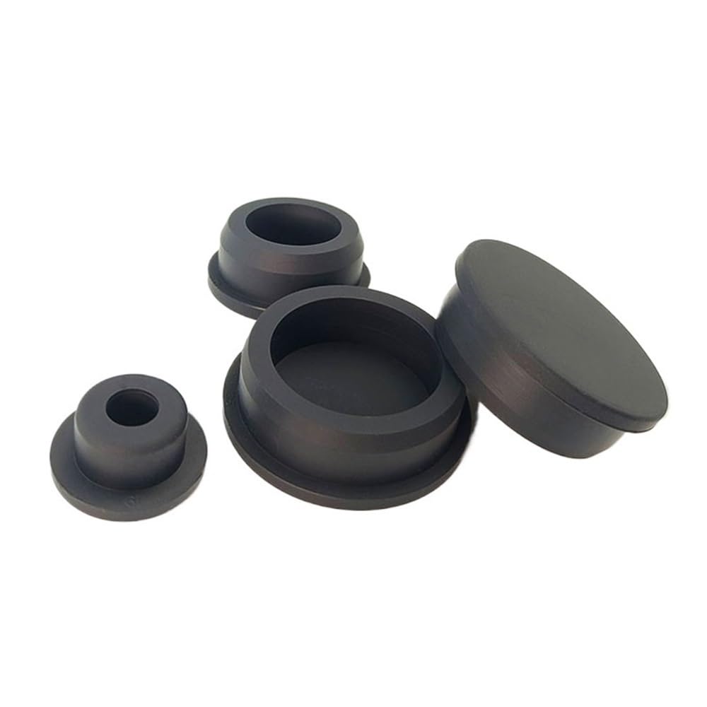 Tapones de Goma Negra Resistentes al Agua, Tapones Redondos de Silicona for sellar Orificios, Tipo T, 10 Unidades(96.3mm)