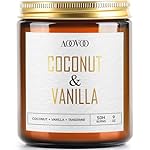 AOOVOO Coconut Vanilla Candles - 9 oz Scented Candles, Aromatherapy Candle, Soy Candle for Home Scented