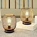 Produktbild JHY Design-Set mit 2 Laternen mit Metallkäfig, batteriebetriebenem, drahtlosem Akzentlicht mit LED-Glühbirne im Edison-Stil. Ideal für Hochzeiten, Partys, Innen- und Außenveranstaltungen (runde Form)