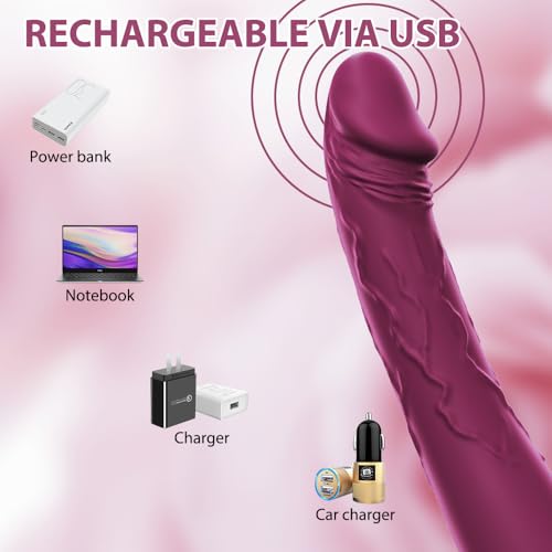 Image of 7.6 Inch Realistic Dildo Vibrator for Women，10 Powerful Vibration Modes for Clitoral and G-spot Stimulation, Waterproof Rose Adult Sex Toys for Women and Couples
