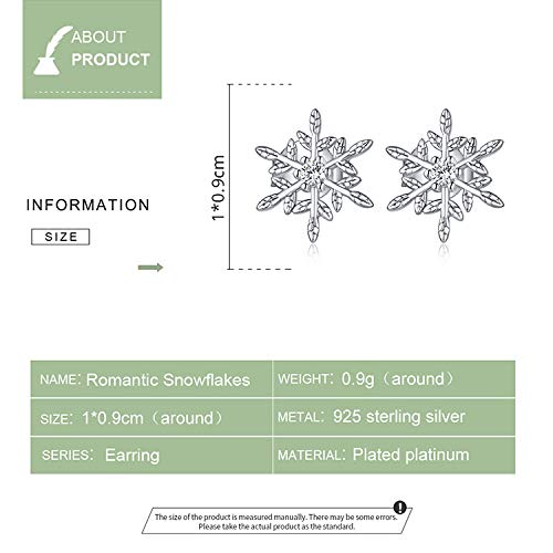 Boucles d'oreilles flocon de neige en argent 925 sterling durable - 2