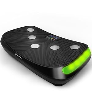 Sportstech VP400 Plateforme Vibrante Oscillante Professionnelle Fitness avec Technologie de Vibration 4D, fréquence jusqu&rsquo;à 40Hz, Design courbé, 2 puissants Moteurs + télécommande + écran Tactile