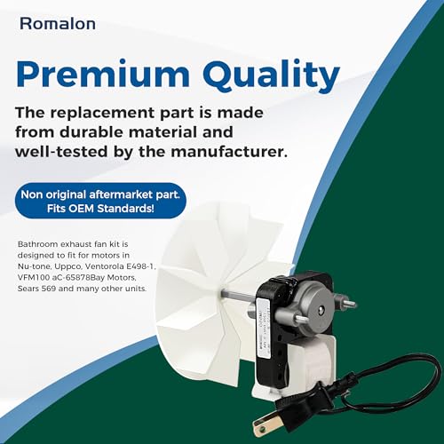 Universal SM550 Bathroom Exhaust Vent Fan Motor Replacement Electric Motor Kit Fit for Nu-Tone B-roan |120V|3000 RPM|50 CFM| Replaces C65878, VFM100, C01575, 65100, EM550, EM750 by Appliancemate