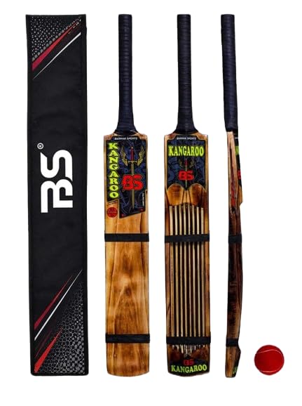 BS Kangaroo Burn Scoop Kashmir Willow Cricket Bat | Lightweight Aerodynamic Scoop Profile | Designed for Hard & Soft Tennis/Leather Ball Play | Full Size Short Handle-image-35