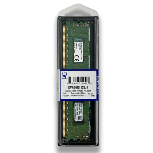 Mémoire RAM DDR3 1600MHz Kingston KVR16R11S8/4 ECC Reg 240-pin 4Go