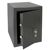 HMF 43200-1111 Möbeltresor Wertschutzschrank, Sicherheitsstufe B, VDMA 24992, 30 x 42 x 38 cm, Ordner, Anthrazit