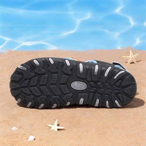 Image of DREAM PAIRS Unisex Summer Water Athletic Sandals | Closed-Toe Protection Quick-Drying Upper Comfort Footbed Durable Non-Slip Sole Hook-And-Loop Outdoor Sport Walk Hike