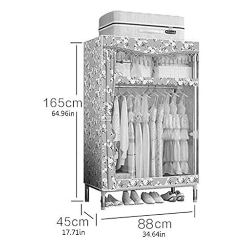 Armario de tela desmontable con estructura de acero inoxidable para dormitorio 4