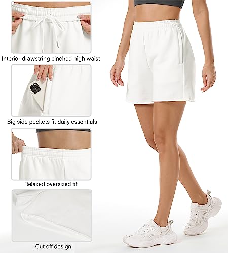 Stelle Women's Sweat Shorts Casual Drawstring Shorts Comfy Cotton High Waisted Workout Lounge Shorts with Pockets4