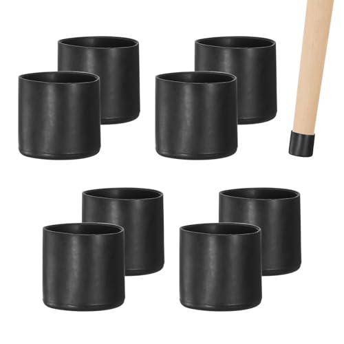 Image of M METERXITY 8-Pack Chair Leg Caps, 1-1 /4 Inch(32mm) PVC Chair Leg Floor Protectors for Folding Chairs /Metal Chairs /Furniture Table /Hardwood Floors, Round Non-Slip Cover End Tips [Black]