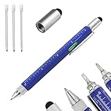 Smart Pen-Bolígrafo multifunción profesional innovador 6 en 1,bolígrafo de bola con recambios, regla destornillador, nivel y lápiz táctil, regalo original y útil para hombre y papá