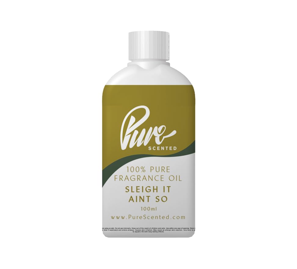 Pure Scented 100ml Fragrance Oil - Vegan & Cruelty-Free, for Candles, Soaps, Slime, Diffusers, Cosmetics, Wax Melts & DIY Crafts (1 x 100ml, Sleigh It Aint So)