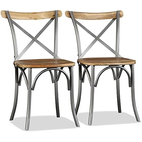 vidaXL Solid Mango Wood Dining Chairs Cover