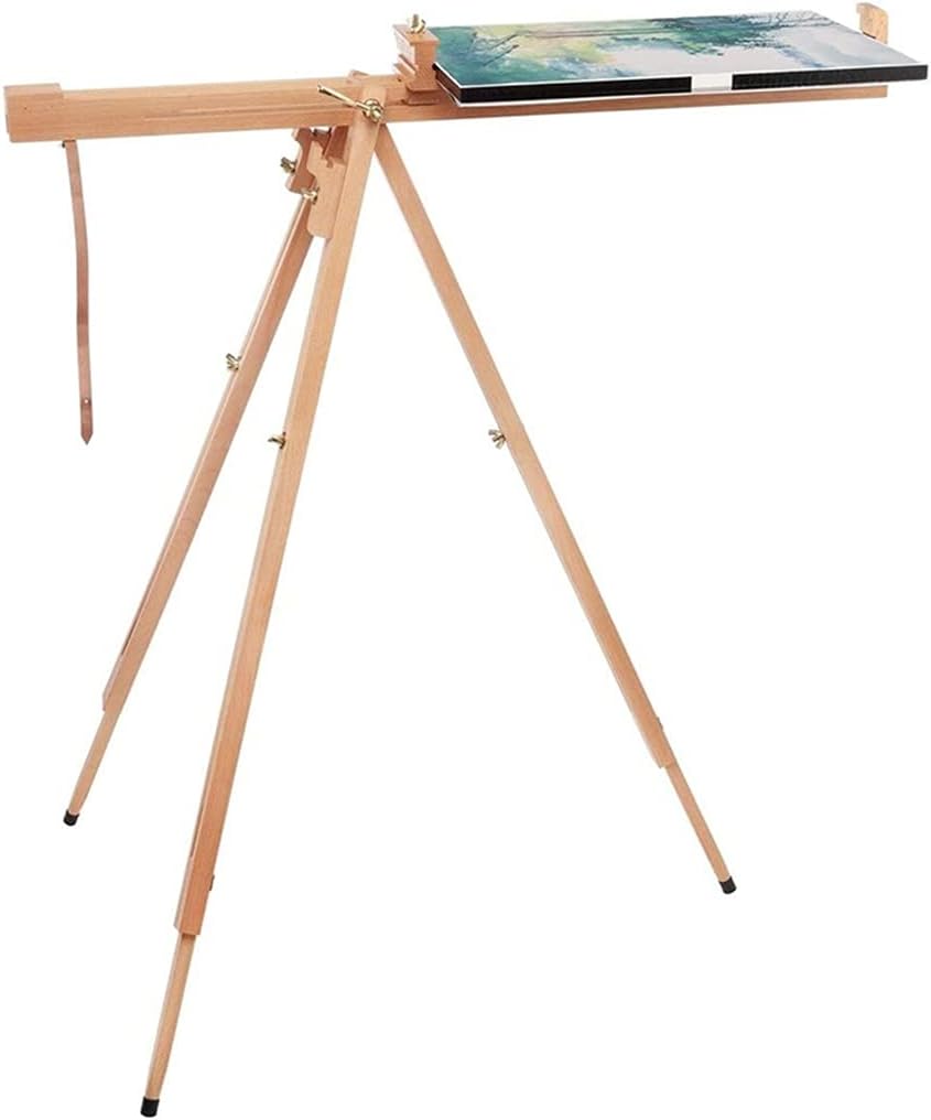 HBJWOV Adjustable Easel Stand Solid Wood Portable Telescopic Tripod Field Painting Easel Drawing Canvas Sketchbook
