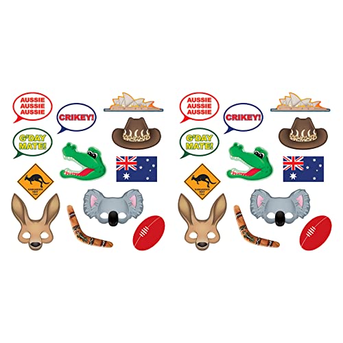 Beistle 54953, 24 Piece Australian Photo Fun Signs, 6.5