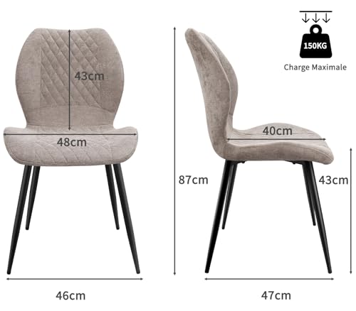 Lot 8 Chaises Salle à Manger Rétro Marron N16-Z LEWE
