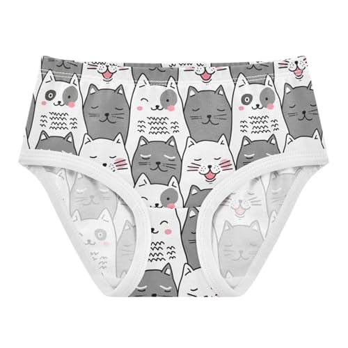Joisal Cute Cats Gray White Toddlers Underwear Floral 2t Cotton Girl Panties Cute Animals Briefs Underpants
