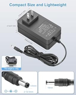 ALITOVE 12V Power Supply 2.5A AC/DC Adapter 100~240V 50-60hz to DC 12 Volt Power Cord Transformer 2.5 Amp 2A 1.5A 6.2FT with 14 Tips for LED Light CCTV Security Camera PC Monitor Router DVD Player