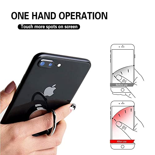 Image of amazon basics Universal Magnet Mobile Phone Ring Grip Holder Stand 360 Degree Rotation with Finger Ring for All Mobile Phone and Tablet (Black)