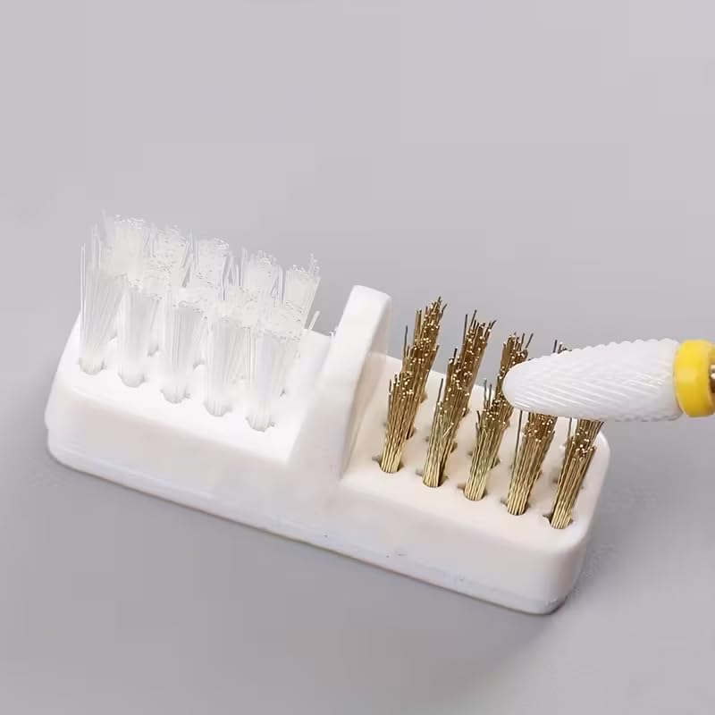 Nail Bit Cleaner Nail Drill Bit Wire Cleaner Brush Nail Art Cleaning Tool Set for Salon and Home