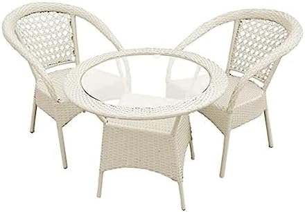 CLASE FURNITURE |D-8 Patio|Indoor Outdoor Living Room Balcony Garden 2Chair + 1Table Furniture Set Coffee Chair Set Powder Coated
