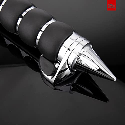 Kicry Motorcycle Hand Grips 1 Inch Handlebar Throttle Grips 25Mm Chrome Black Aluminum Rubber Compatible With Harley Davidson Dyna Sportster Road King Street Glide Fat Boy Honda Shadow Vtx(Chrome#4) #TOP3