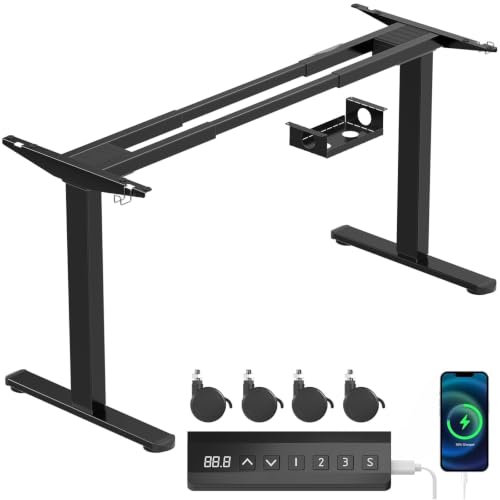 JUMMICO Scrivania Elettrica Regolabile 2 Motori 72-120cm 100kg Nero