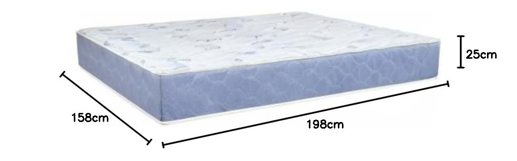 Colchão Casal Queen Sleep Max Espuma D45 158x198x25cm Branco/Azul