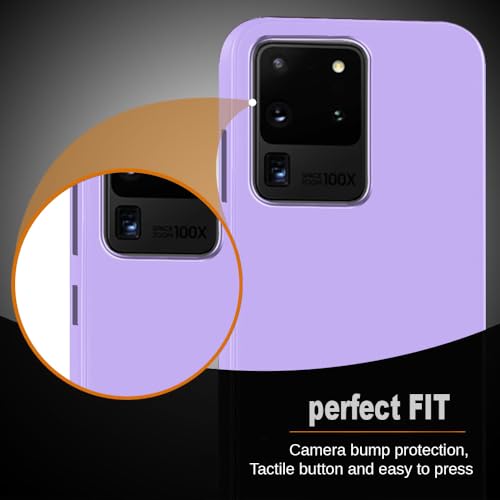 Image of Casotec Back Cover for Samsung Galaxy S20 Ultra 4G / S20 Ultra 5G | Full Camera Protection | Premium Liquid Silicon Case | Flexible Bumper Case for Samsung Galaxy S20 Ultra 4G / S20 Ultra 5G (Purple)