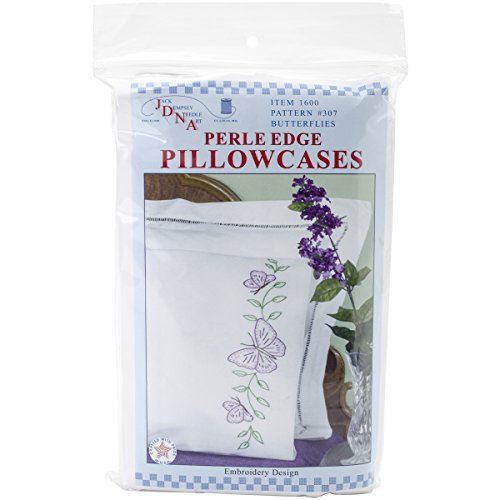 Jack Dempsey Butterflies Pillowcases, White, Standard