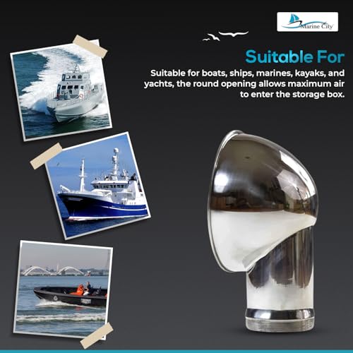 MARINE CITY 304 Grade Stainless Steel Round White Cowl Vent 4 Inches for Marines – Boats – Yachts – Ships (Pack of 1) by MARINE CITY - Used condition - Image 6
