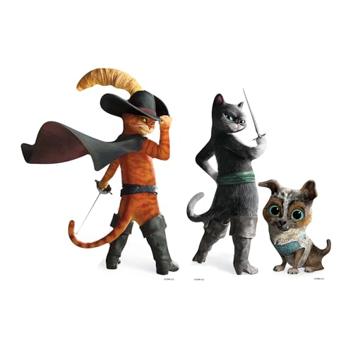 Recortes de cartón Puss in Boots Kitty y Perrito de 29 cm 2