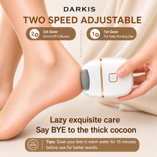 Image of DARKIS Callus remover for feet, dead skin remover electronic pedicure tools | Perfect foot scrubber and cleaner machine (White)