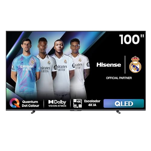 Hisense 100E7NQ - QLED Smart TV, 100 Pulgadas Televisor, Quantum Dot Colour, Dolby Vision, Dolby Atmos, Modo Juego Plus, 60Hz VRR 120 fps, Bluetooth&HDMI,Control por Voz televisor, VIDAA