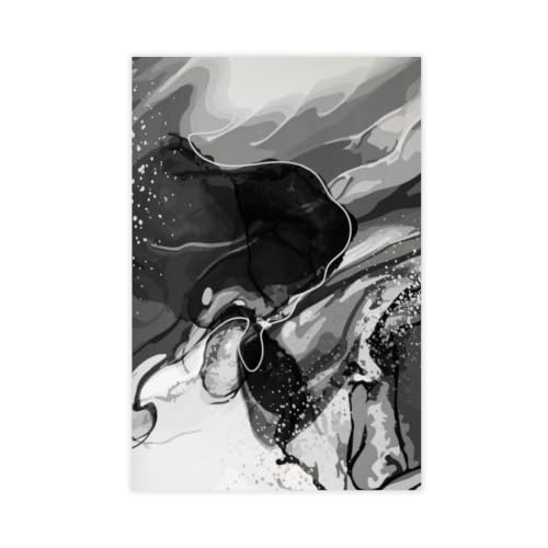Impression sur toile abstraite marbre noir et blanc avec texture haute définition