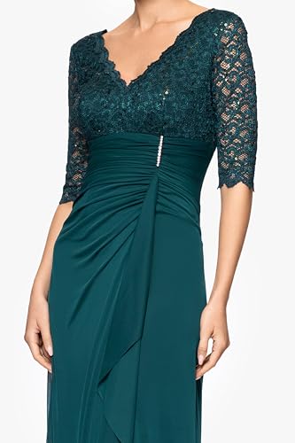 Image of Betsy & Adam Women's Cape Sleeve High Neck Bodycon Knee Length Dress with Cutout